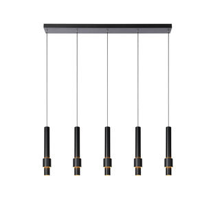 Margriet black long hanging lamp LED dimmable 5x4.2W 2700K included