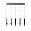 Margriet black long hanging lamp LED dimmable 5x4.2W 2700K included