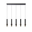 Suspension longue noire Margriet LED dimmable 5x4,2W 2700K incluse