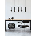 Margriet zwarte lange hanglamp LED dimbaar 5x4,2W 2700K inclusief