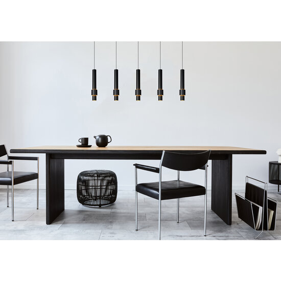 Suspension longue noire Margriet LED dimmable 5x4,2W 2700K incluse