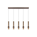Lámpara colgante larga Margriet color café LED regulable 5x4,2W 2700K incluida