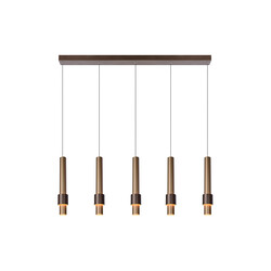 Lampe suspendue longue couleur café Margriet LED dimmable 5x4,2W 2700K incluse