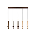 Lámpara colgante larga Margriet color café LED regulable 5x4,2W 2700K incluida