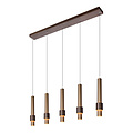 Margriet koffiekleur lange hanglamp LED dimbaar 5x4,2W 2700K inclusief