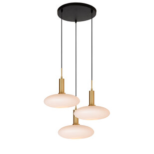 Gala long hanging lamp 3xE27 matt gold brass