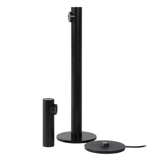 Martine Lámpara de mesa recargable batería/batería LED regulable 1x2,2W 2700K IP54 con estación de carga inalámbrica negro