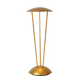 Lámpara de mesa recargable Rome iluminación exterior batería/batería diámetro 12,3 cm LED regulable 1x2,2W 2700K/3000K IP54 con estación de carga inalámbrica latón dorado mate