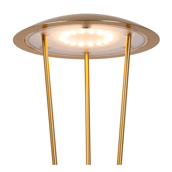 Lámpara de mesa recargable Rome iluminación exterior batería/batería diámetro 12,3 cm LED regulable 1x2,2W 2700K/3000K IP54 con estación de carga inalámbrica latón dorado mate