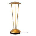 Lámpara de mesa recargable Rome iluminación exterior batería/batería diámetro 12,3 cm LED regulable 1x2,2W 2700K/3000K IP54 con estación de carga inalámbrica latón dorado mate