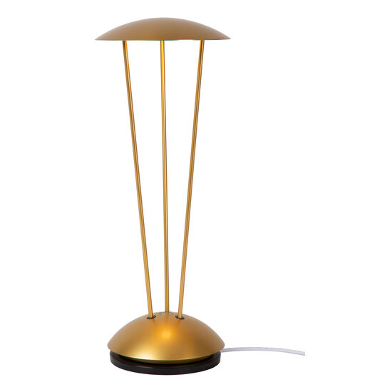 Lámpara de mesa recargable Rome iluminación exterior batería/batería diámetro 12,3 cm LED regulable 1x2,2W 2700K/3000K IP54 con estación de carga inalámbrica latón dorado mate
