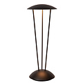 Lámpara de mesa recargable Rome negra iluminación exterior batería/batería diámetro 12,3 cm LED regulable 1x2,2W 2700K/3000K IP54 con estación de carga inalámbrica