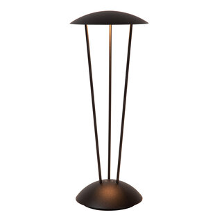 Rome black rechargeable table lamp outdoor lighting battery/battery diameter 12.3 cm LED dimmable 1x2.2W 2700K/3000K IP54 with wireless charging station