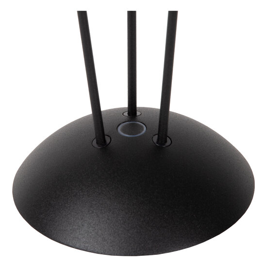 Rome zwarte oplaadbare tafellamp buitenverlichting accu/batterij diameter 12,3 cm LED dimbaar 1x2,2W 2700K/3000K IP54 met draadloos oplaadstation
