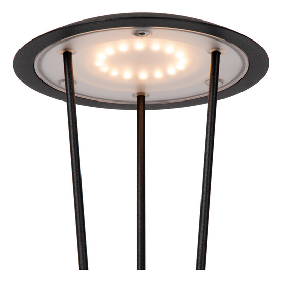 Rom schwarz wiederaufladbare Tischleuchte Außenbeleuchtung Akku/Batterie Durchmesser 12,3 cm LED dimmbar 1x2,2W 2700K/3000K IP54 mit kabelloser Ladestation
