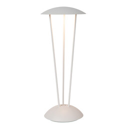 Lámpara de mesa recargable Rome blanca iluminación exterior batería/batería diámetro 12,3 cm LED regulable 1x2,2W 2700K/3000K IP54 con estación de carga inalámbrica