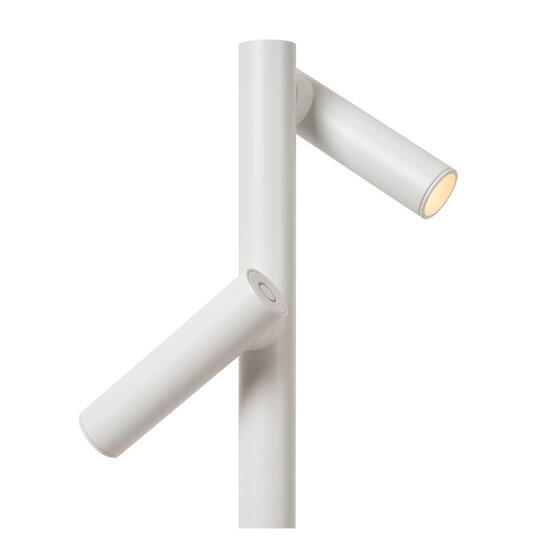 Mitra dubbele witte oplaadbare leeslamp accu/batterij LED dimbaar 2x2,2W 2700K IP54 met draadloos oplaadstation