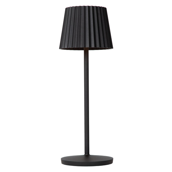 Kiki black rechargeable table lamp outdoor lighting battery/battery LED dimmable 1x2W 2700K IP54 with wireless charging station