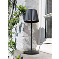 Kiki black rechargeable table lamp outdoor lighting battery/battery LED dimmable 1x2W 2700K IP54 with wireless charging station