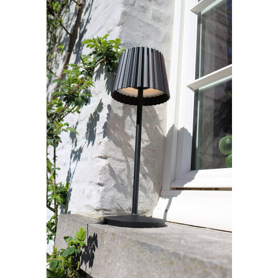 Kiki black rechargeable table lamp outdoor lighting battery/battery LED dimmable 1x2W 2700K IP54 with wireless charging station