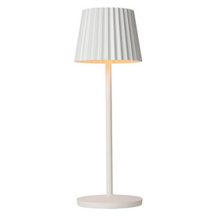 Kiki witte oplaadbare tafellamp buitenverlichting accu/batterij LED dimbaar 1x2W 2700K IP54 met draadloos oplaadstation