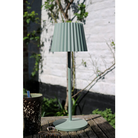 Kiki vert lampe de table rechargeable éclairage extérieur batterie/batterie LED dimmable 1x2W 2700K IP54 avec station de recharge sans fil