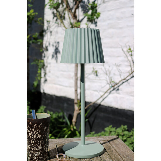 Kiki vert lampe de table rechargeable éclairage extérieur batterie/batterie LED dimmable 1x2W 2700K IP54 avec station de recharge sans fil