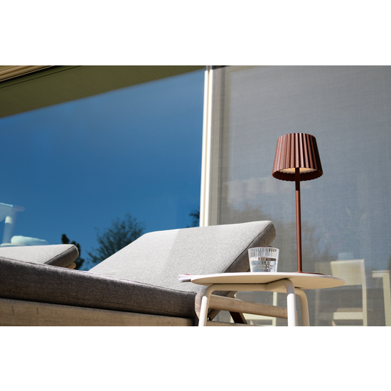 Kiki rust brown rechargeable table lamp outdoor lighting battery/battery LED dimmable 1x2W 2700K IP54 with wireless charging station