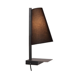 Groll bedlamp 1xE27 met USB oplaadpunt zwart