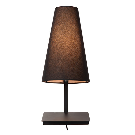 Lámpara de noche Groll 1xE27 con punto de carga USB negro
