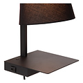 Lámpara de noche Groll 1xE27 con punto de carga USB negro