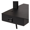 Lámpara de noche Groll 1xE27 con punto de carga USB negro