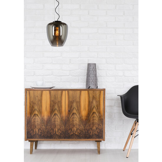 Lampe à suspension Frank diamètre 28 cm 1xE27 fumée