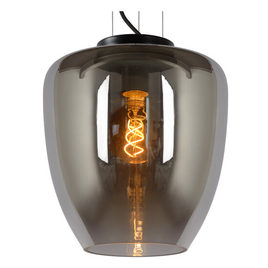 Lampe à suspension Frank diamètre 28 cm 1xE27 fumée