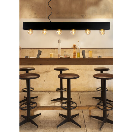 Lampe à suspension Tuur 6xE27 noire