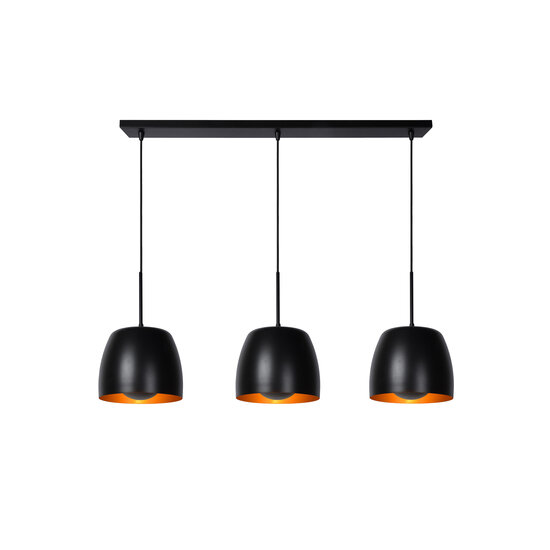 Lampe à suspension Alain noire 3xE27