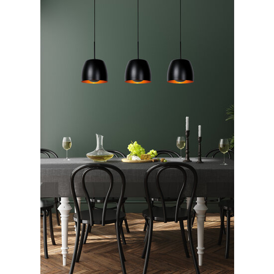Alain black hanging lamp 3xE27