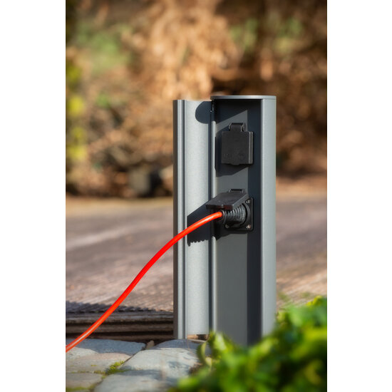 Outdoor lighting socket column sockets with pin earth diameter 10 cm IP44 anthracite