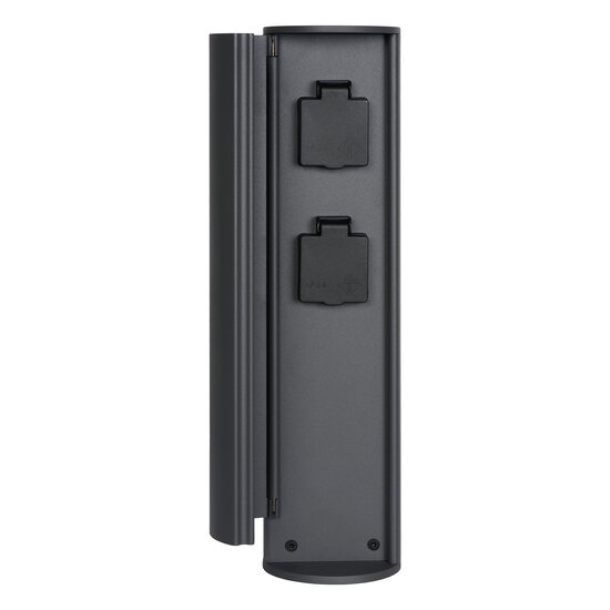 Toma de iluminación exterior tomas de columna con clavija de tierra diámetro 10 cm IP44 antracita