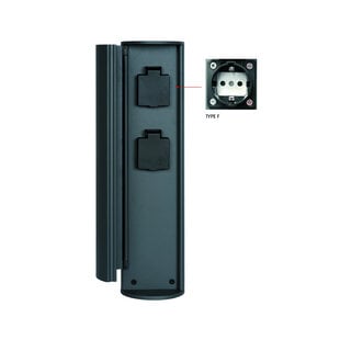 Outdoor socket, column sockets with earthed connection, diameter 10 cm IP44 anthracite