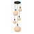 Alana 5x E27 hanging lamp opal