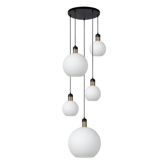 Alana 5x E27 hanging lamp opal