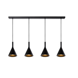 Plaster hanging lamp 4xE27 black