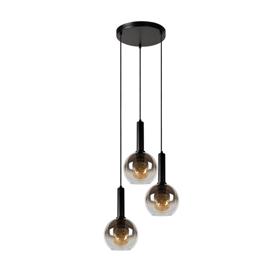 Lampe à suspension Mario 3x E27 diamètre 48,5 cm noire