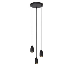 Lampe à suspension ronde Vera diamètre 25 cm 3xGU10 noir