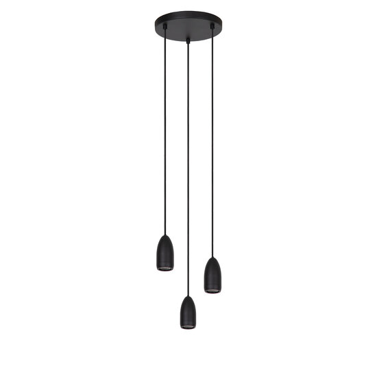 Vera ronde hanglamp diameter 25 cm 3xGU10 zwart