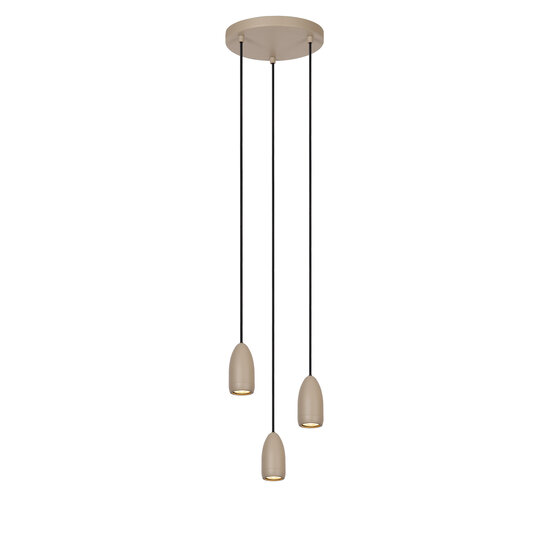 Vera taupe hanglamp diameter 25 cm 3xGU10