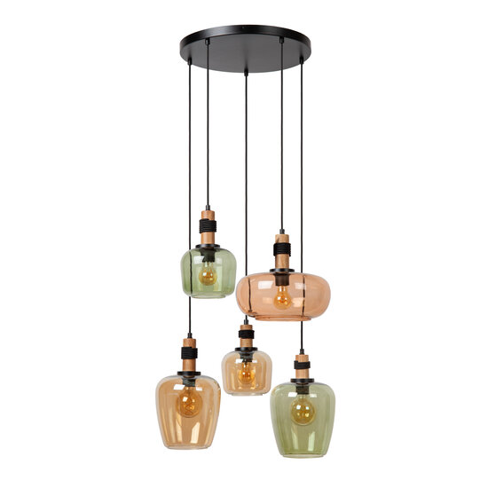 Lampe à suspension Esprit 5x E27 noire