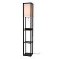 Tower black floor lamp 1xE27 with wireless charger black