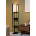 Tower black floor lamp 1xE27 with wireless charger black